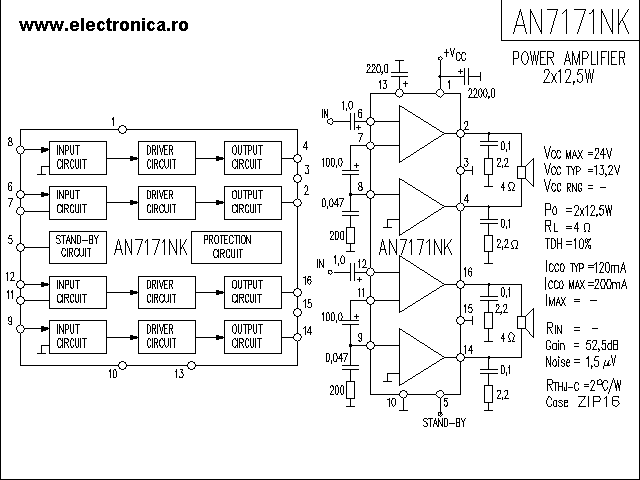 AN7171NK power audio amplifier schematic