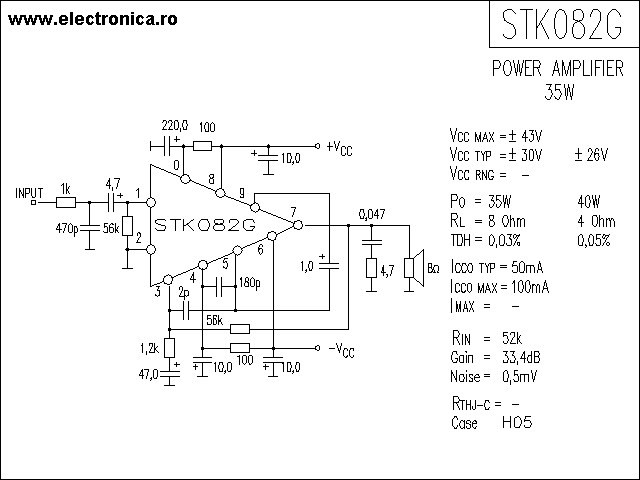 STK082G power audio amplifier schematic