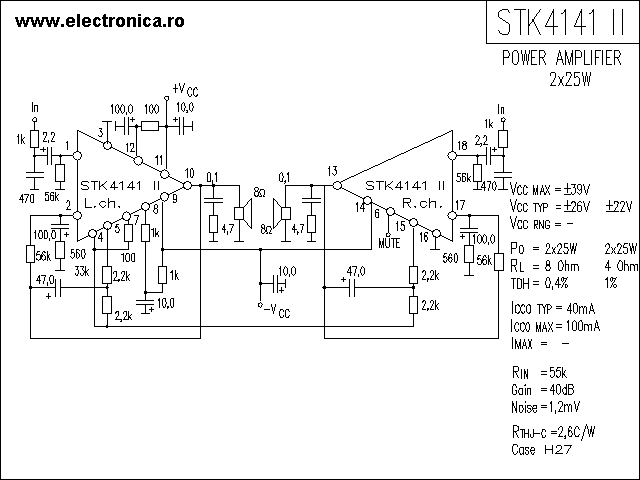Achievement Stk4141 Ii Stereo Amplifier Circuit